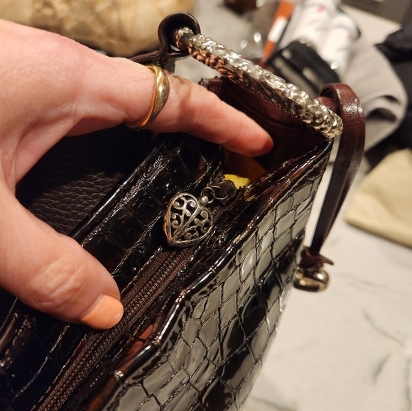 Brighton Patent Leather Croc Embossed Bag - Picture 7 of 16